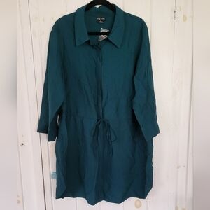 City Chic Gauzy 3/4 Sleeve Shirt Dress Size 18